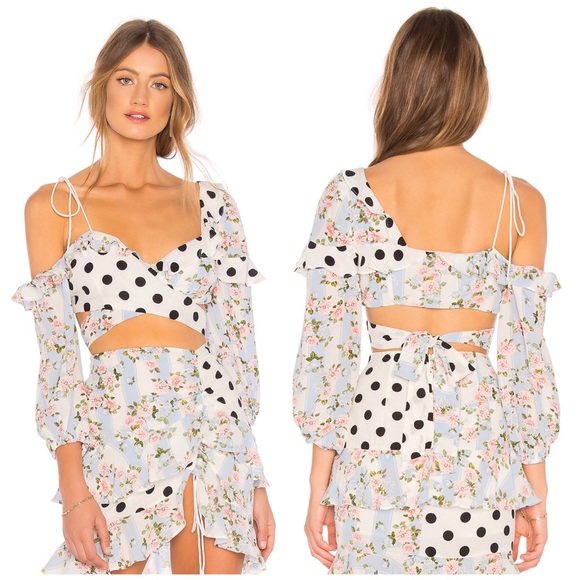 For Love And Lemons Tops - New For Love & Lemons St. Louis Floral Crop Top
